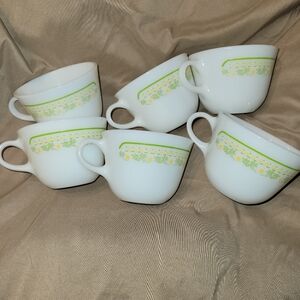 Vintage Pyrex Summer Impression Sunshine Coffee Tea 8oz Cup Corning Green Yellow